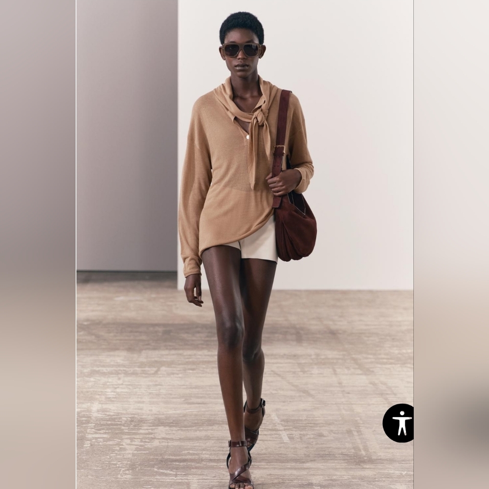 Elegant Tan Women's Sweater - Picture 2 of 9